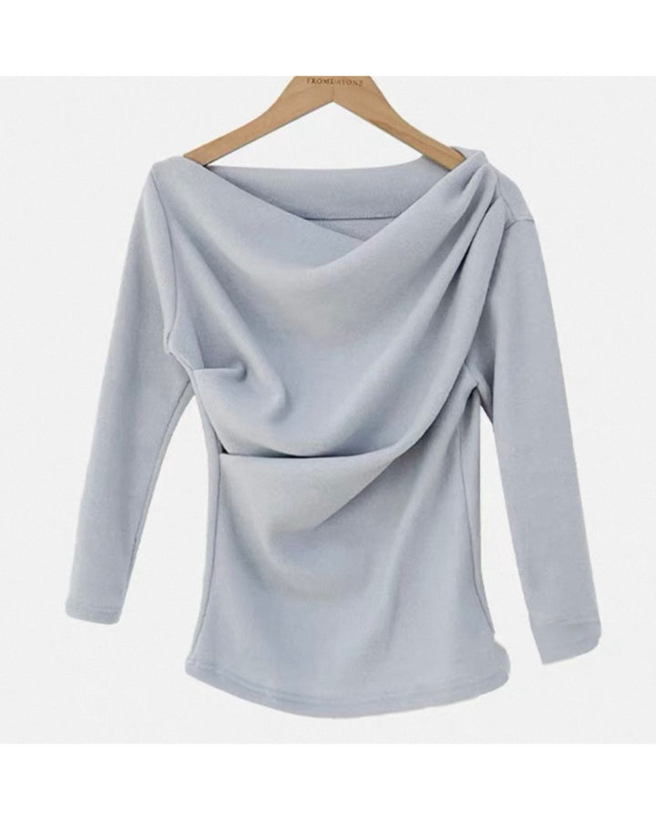 ドレープショルダーニットトップス