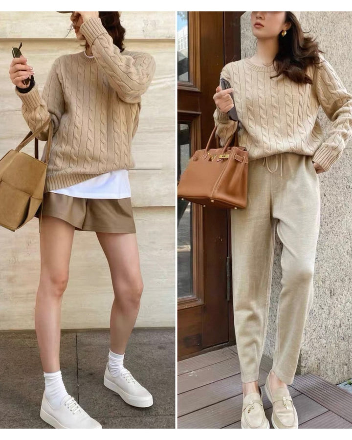 パリジャンケーブルニットセーター