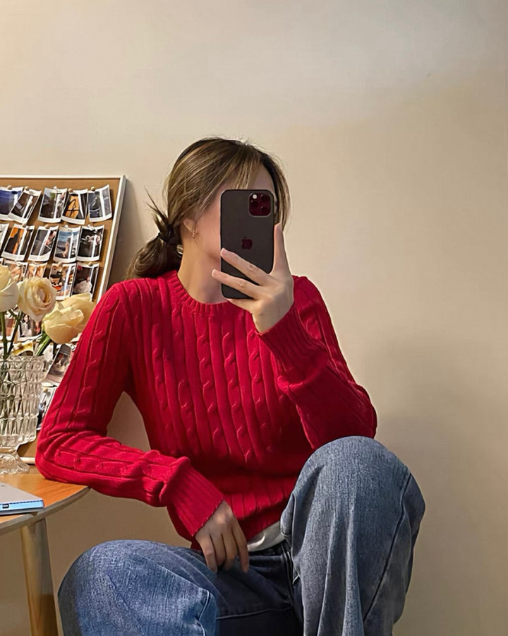 パリジャンケーブルニットセーター