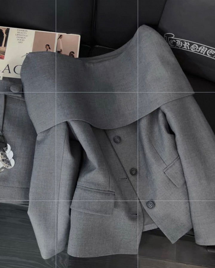 ケープショルダージャケットセットアップ