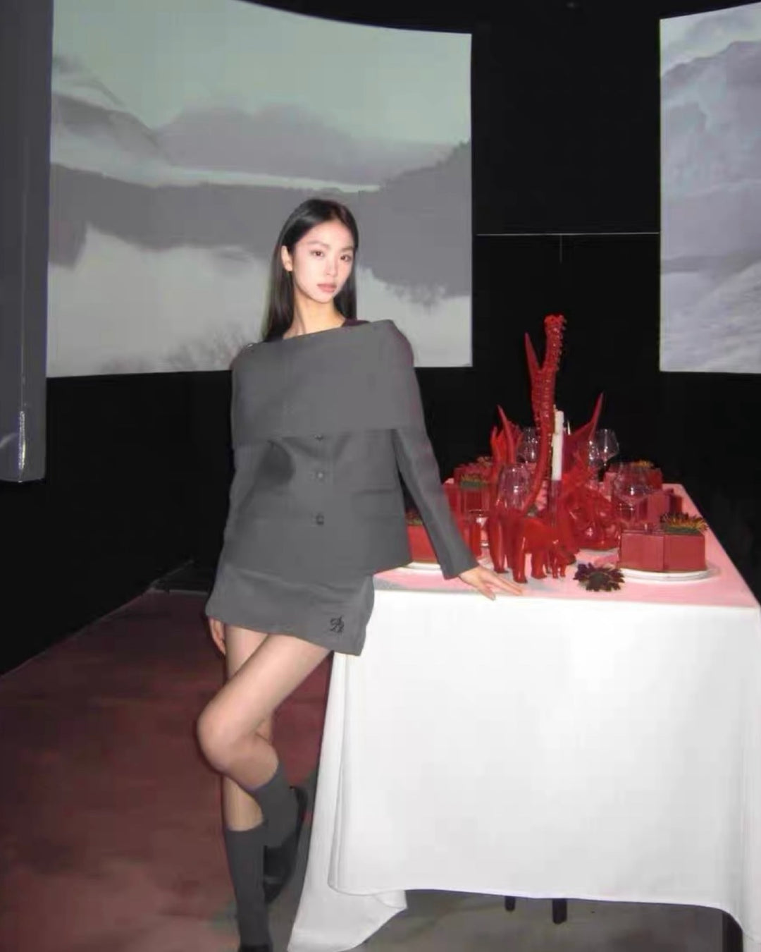 ケープショルダージャケットセットアップ