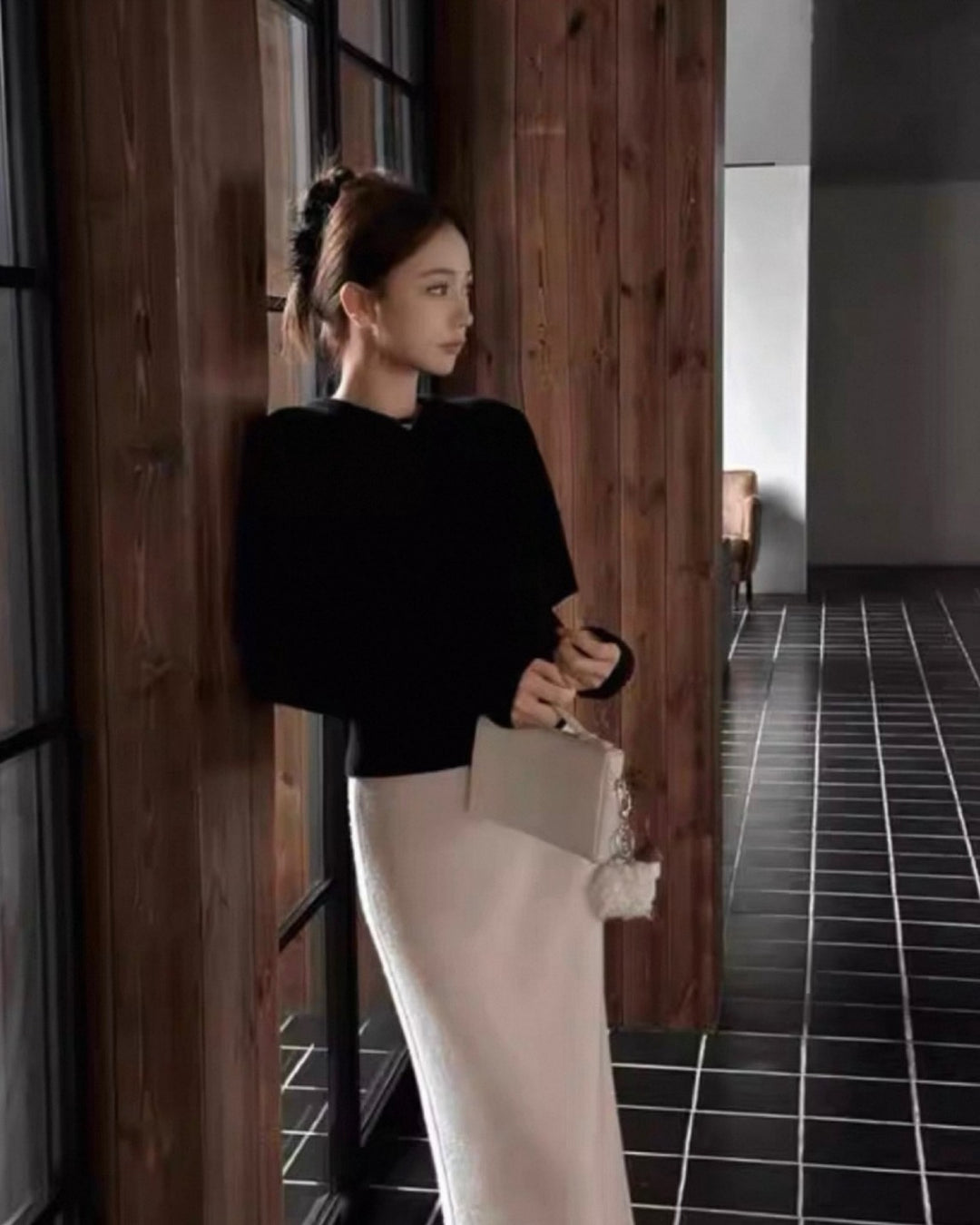 ケープレイヤードリブニット