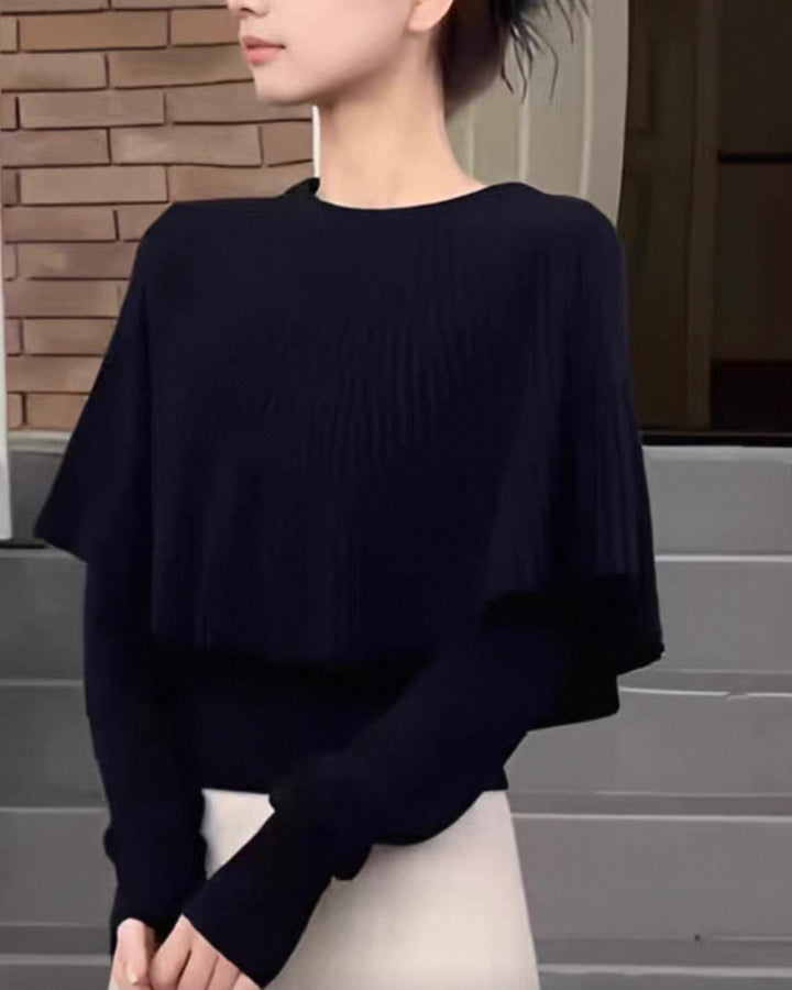 ケープレイヤードリブニット