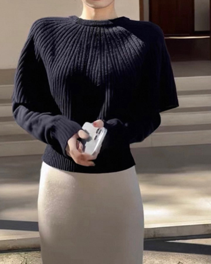 ケープレイヤードリブニット