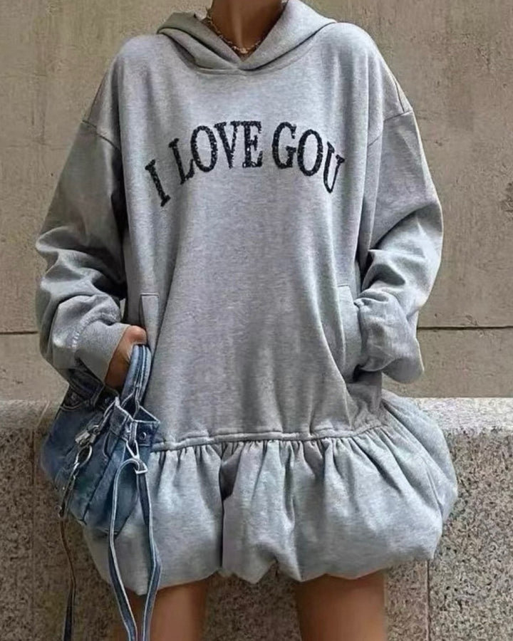 バルーンヘムフーディワンピース