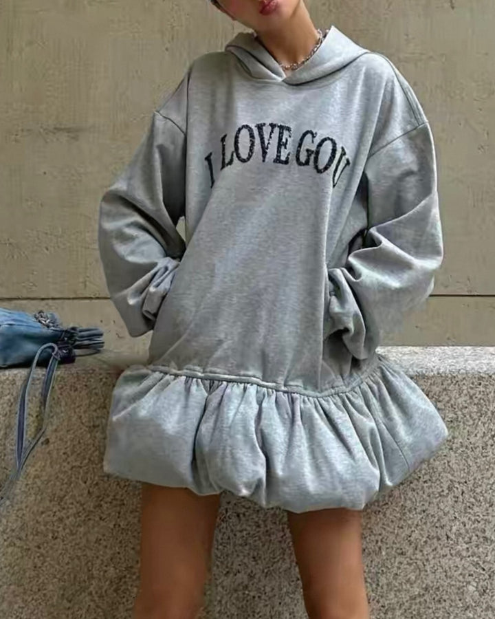 バルーンヘムフーディワンピース