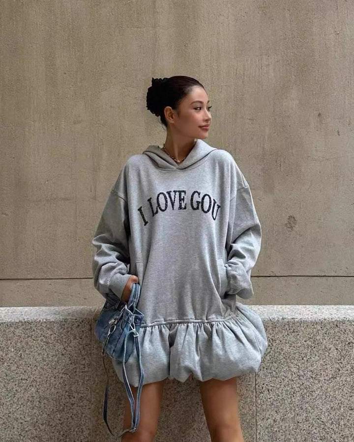 バルーンヘムフーディワンピース