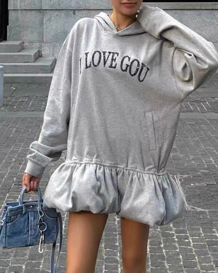 バルーンヘムフーディワンピース