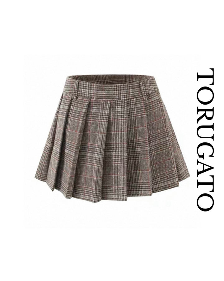 グレンチェックプリーツスカート