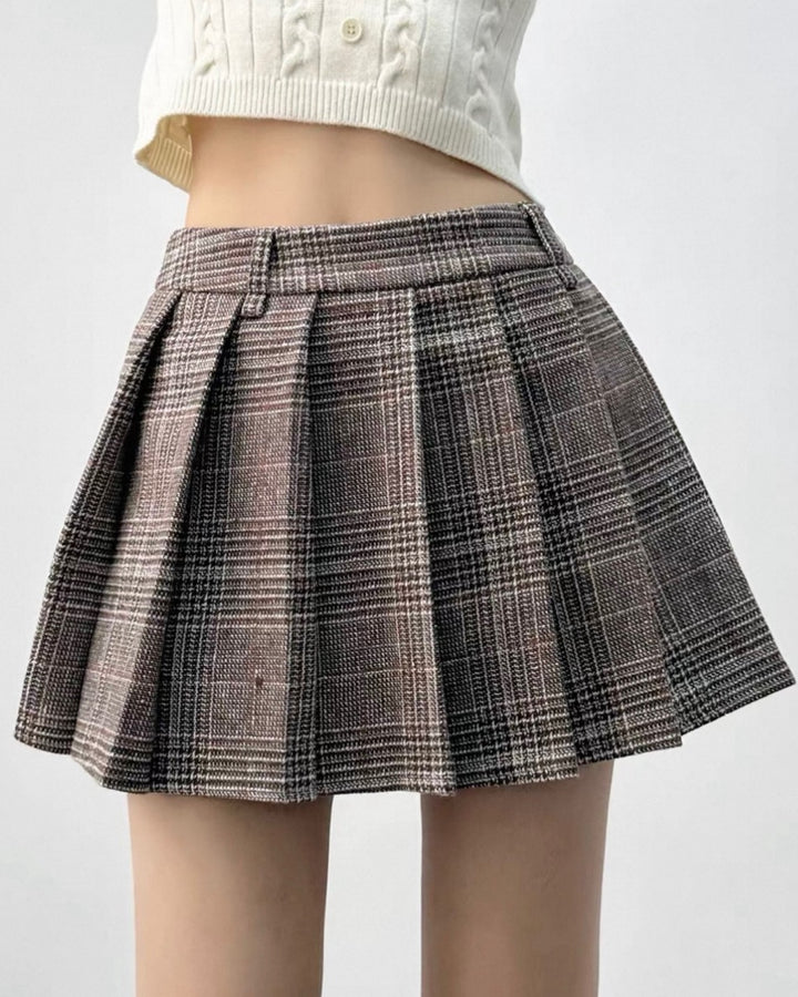 グレンチェックプリーツスカート