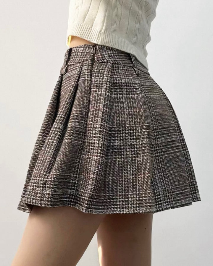 グレンチェックプリーツスカート