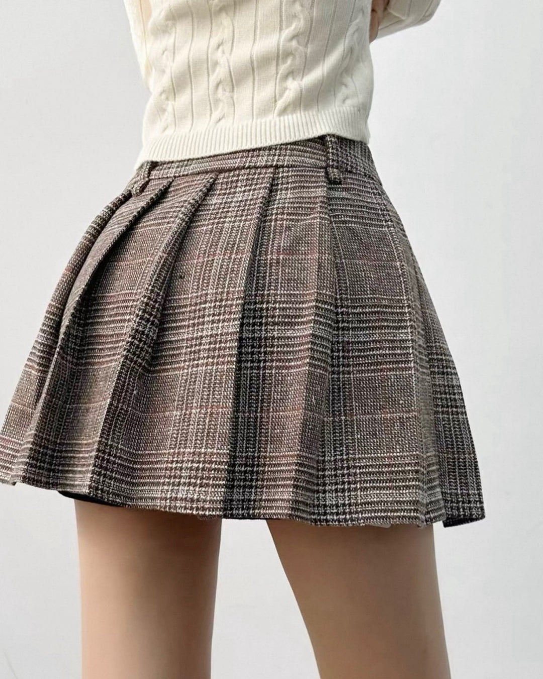 グレンチェックプリーツスカート