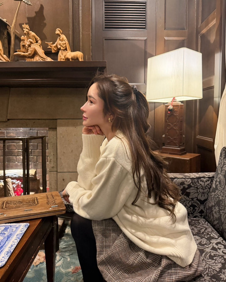 ソフトボリュームオーバーニット