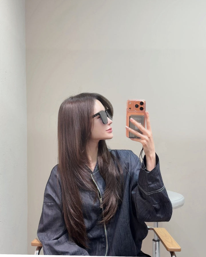 デニムブルゾン×スカートセットアップ