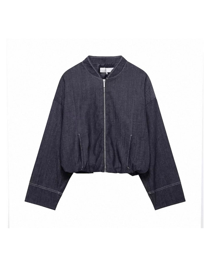 デニムブルゾン×スカートセットアップ