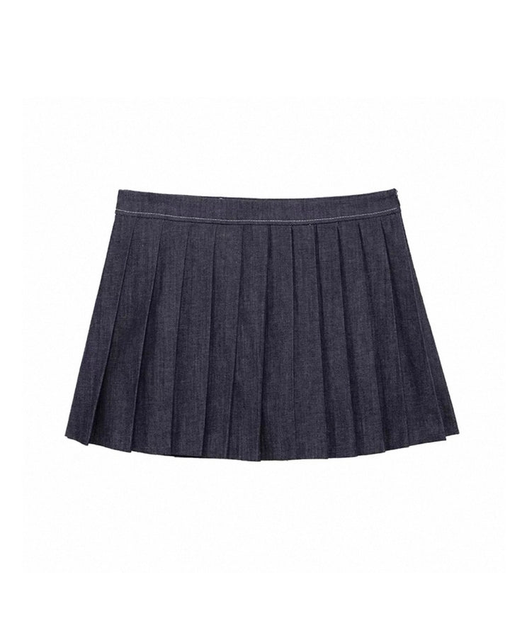 デニムブルゾン×スカートセットアップ