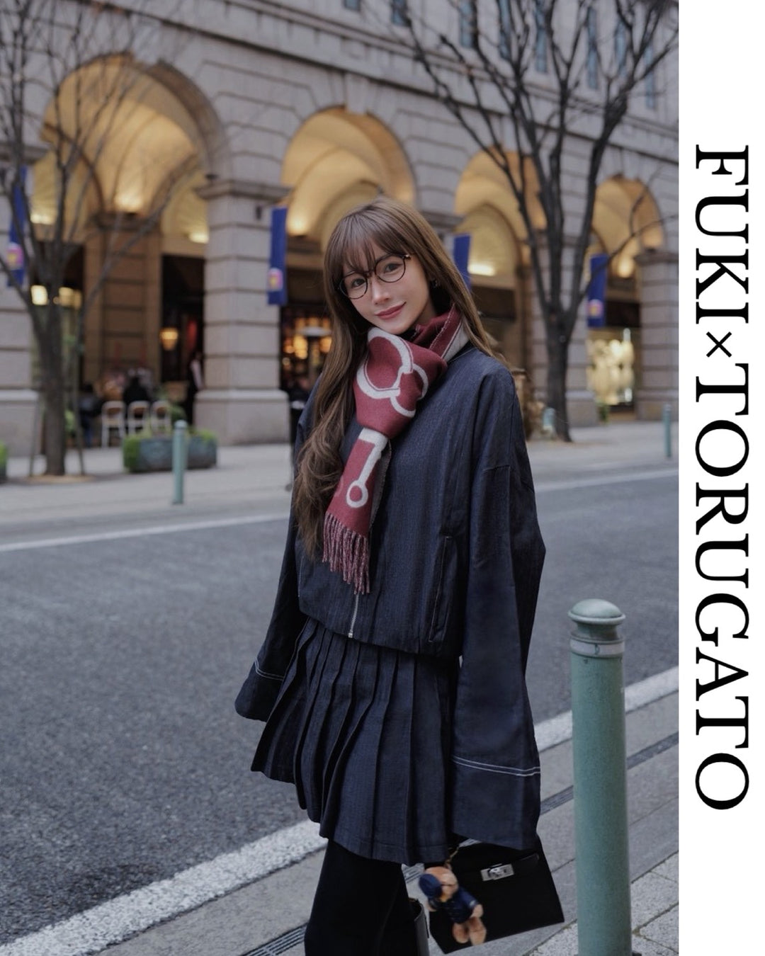 デニムブルゾン×スカートセットアップ