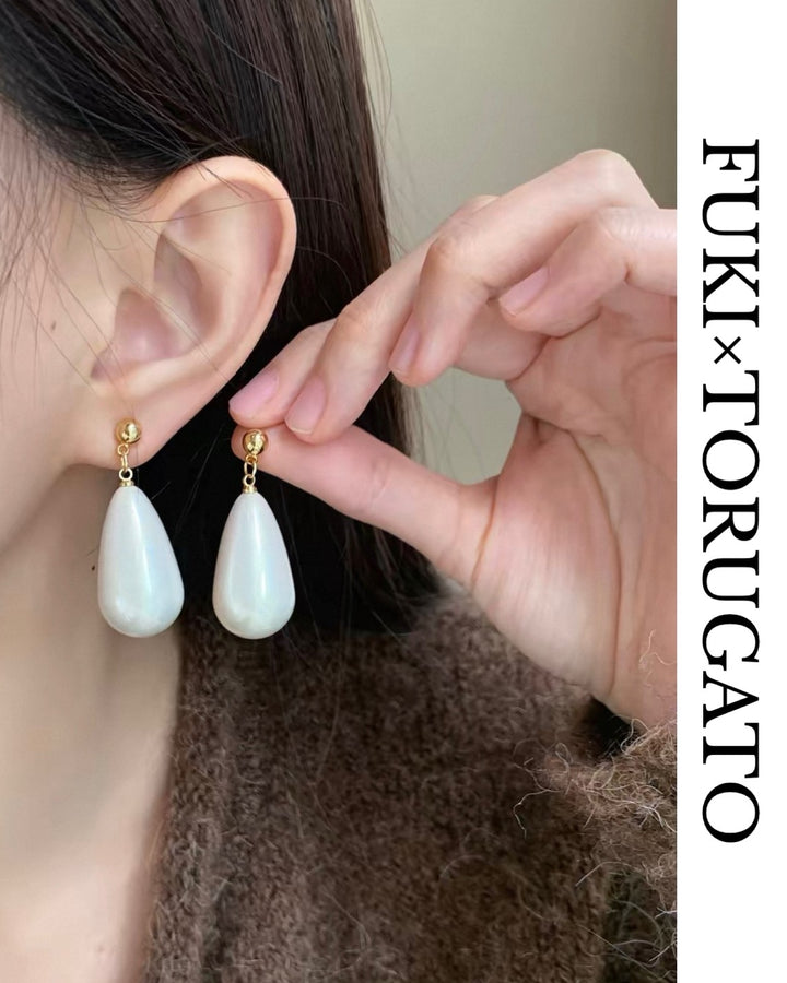 ドロップパールボールピアス