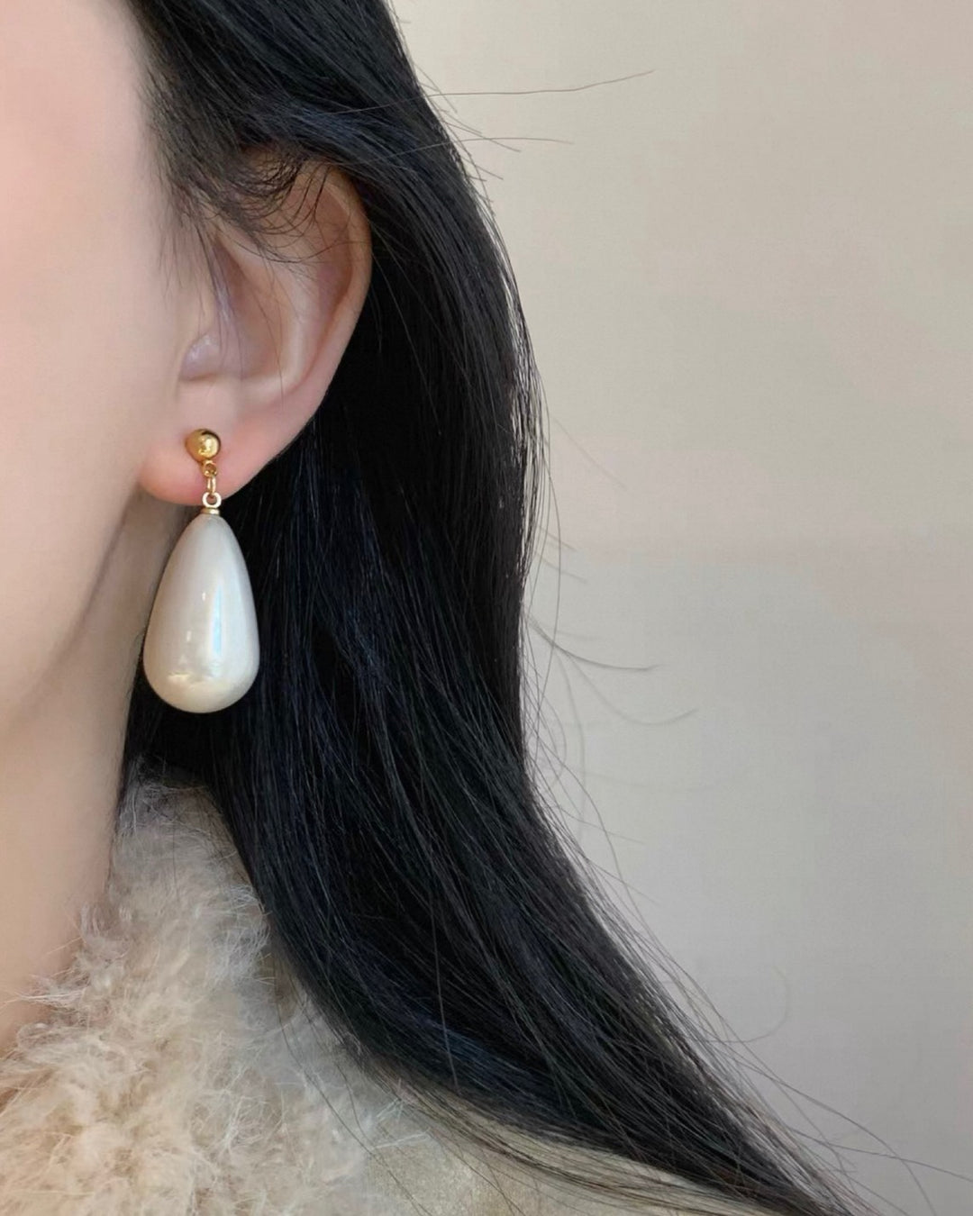 ドロップパールボールピアス