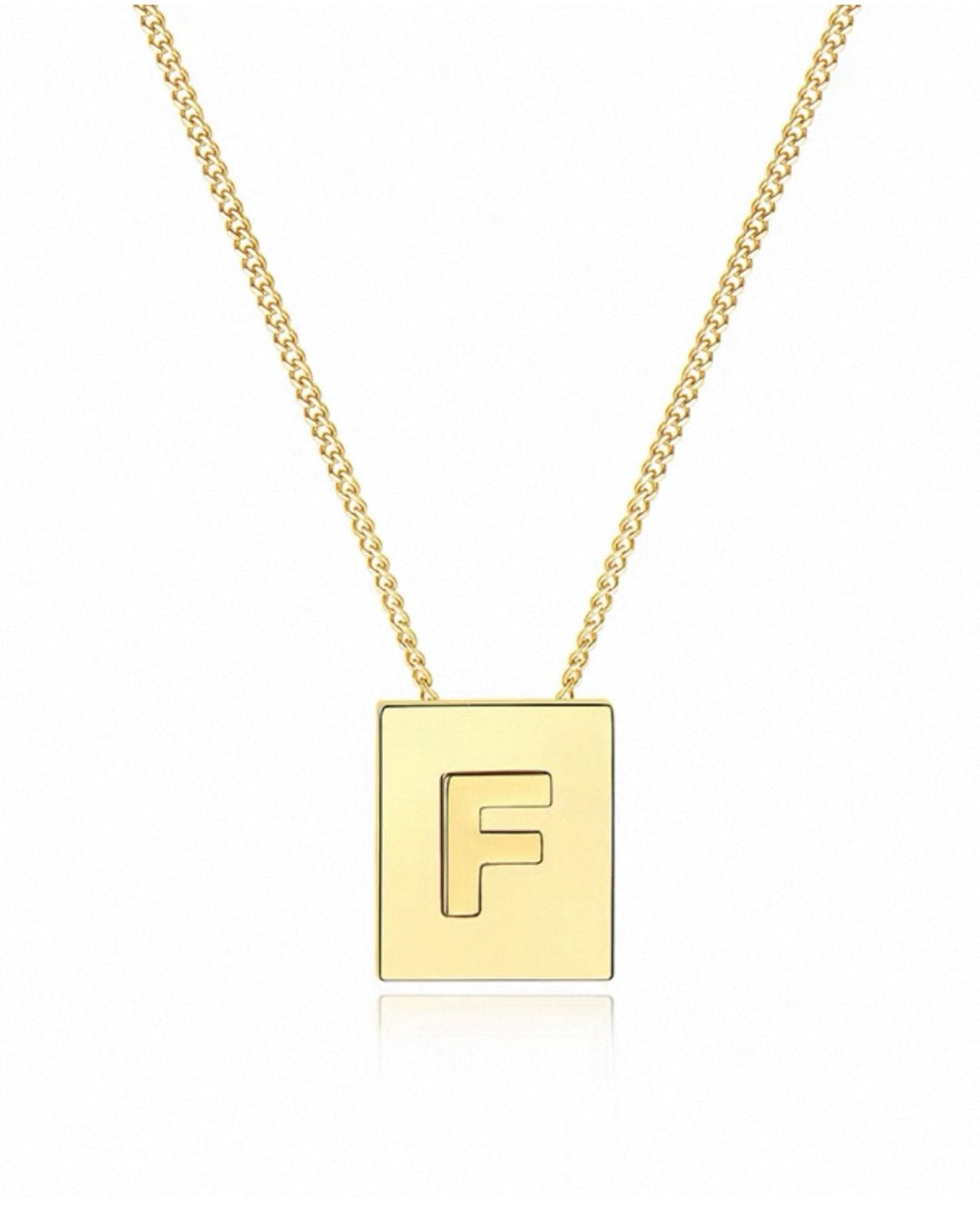 スクエアイニシャルネックレス