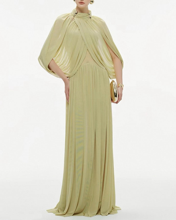 【即日発送】ライムドレープエレガンスドレス