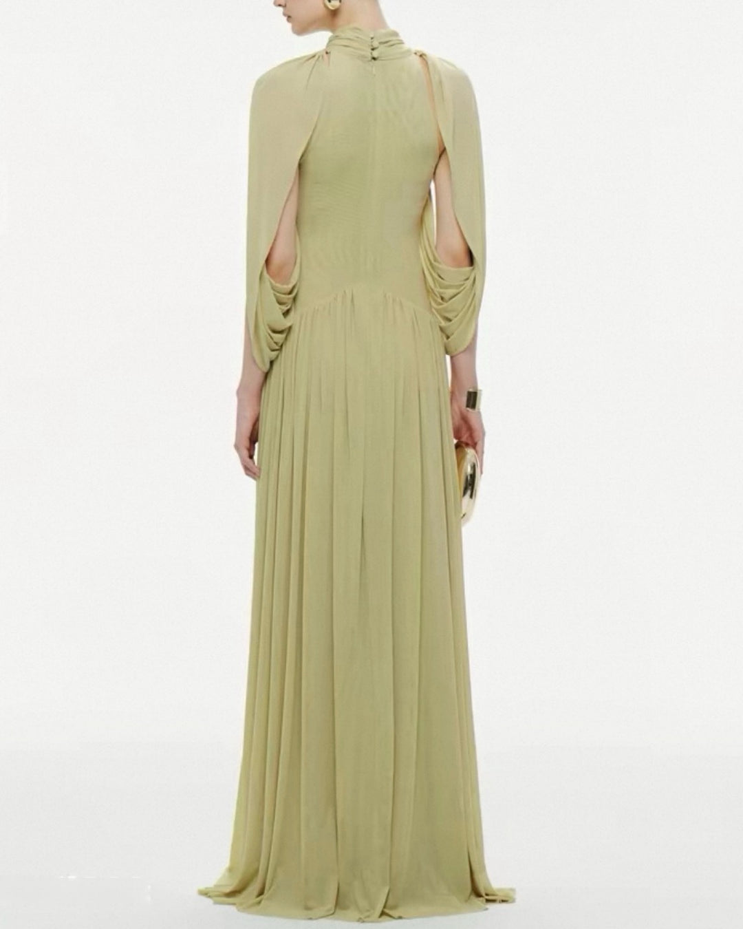 【即日発送】ライムドレープエレガンスドレス