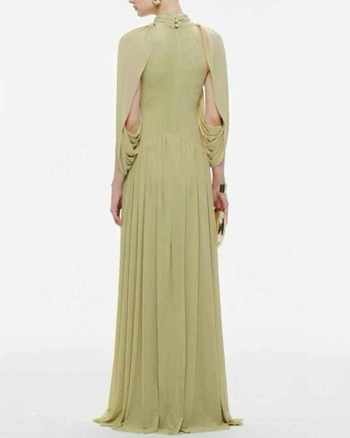 【即日発送】ライムドレープエレガンスドレス