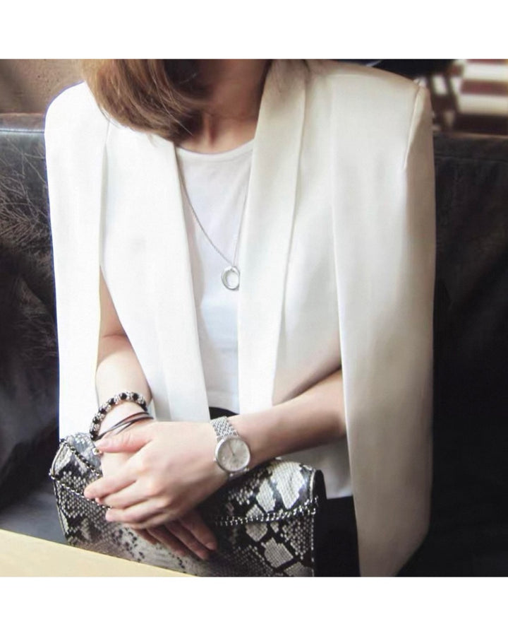 【XS,S,Lブラック/XS,S,Mホワイト即日発送】ケープスリーブジャケット