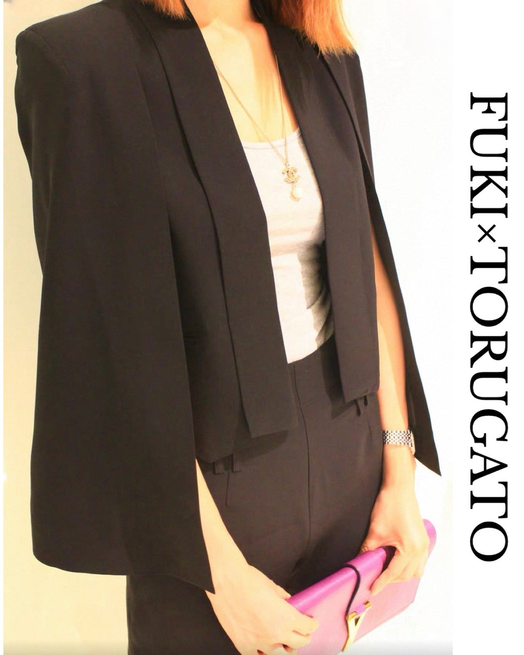 【XS,S,Lブラック/XS,S,Mホワイト即日発送】ケープスリーブジャケット