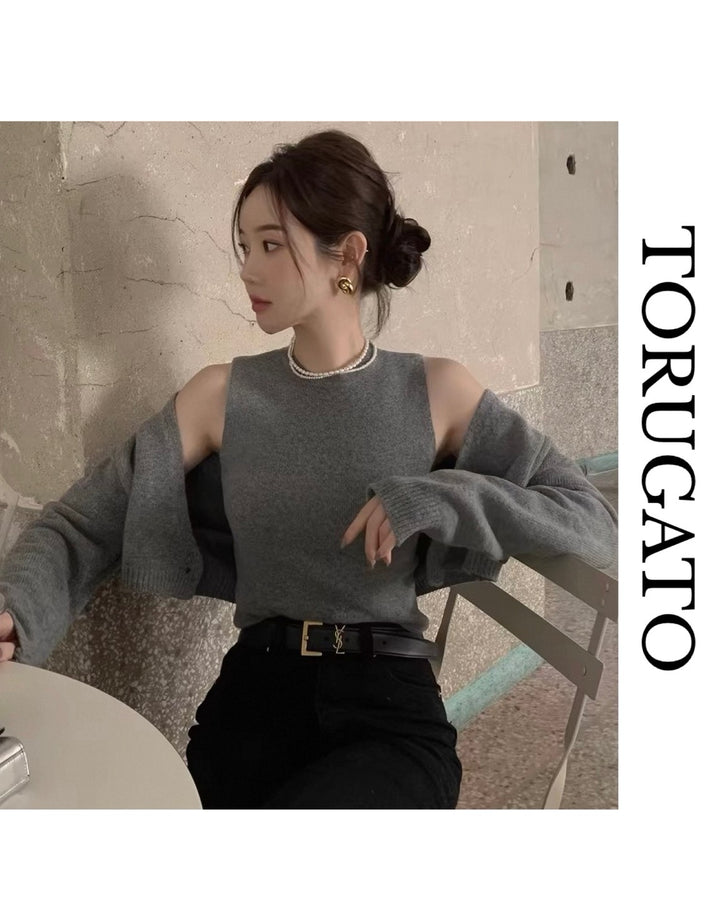 レイヤードニットアンサンブル