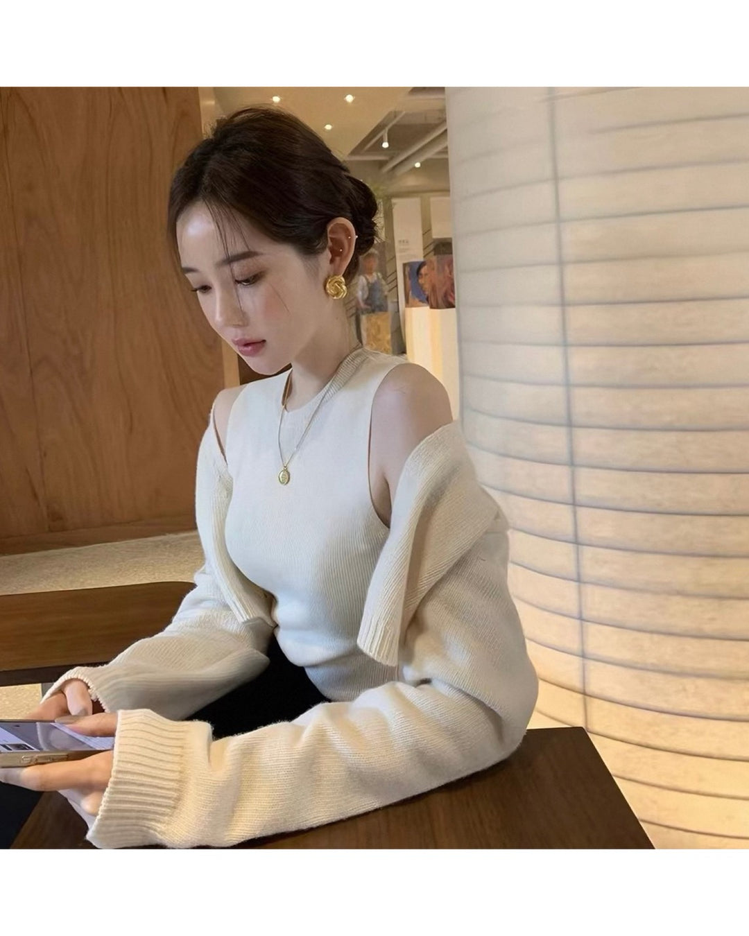 レイヤードニットアンサンブル