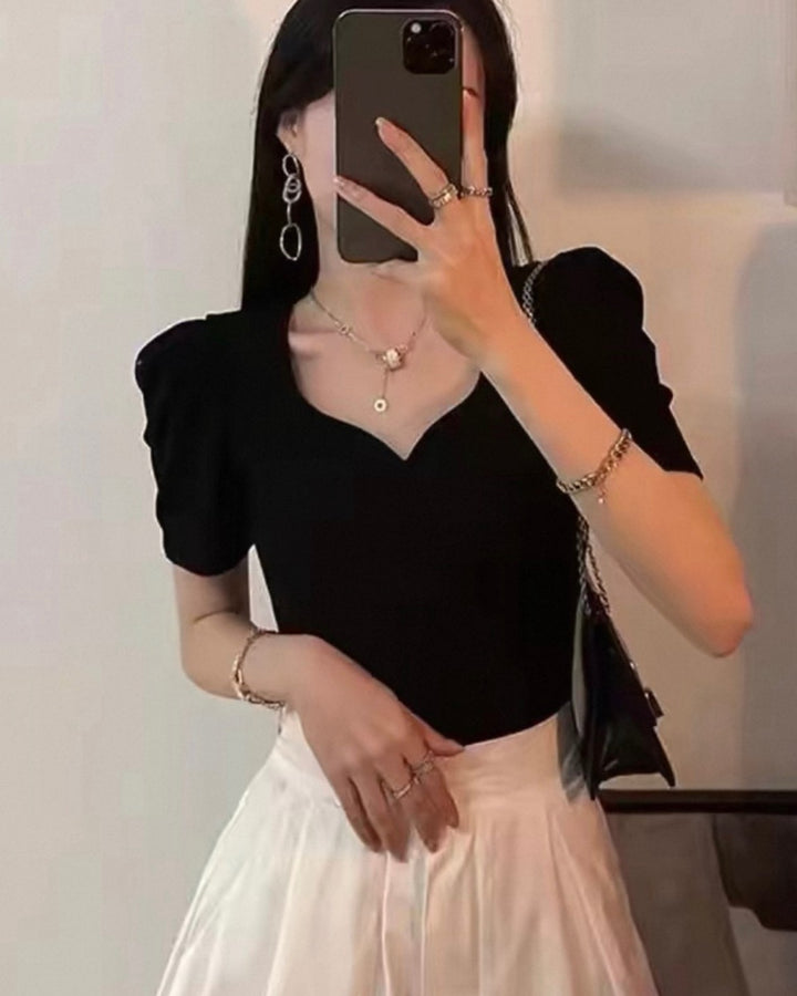 スクエアネックTシャツ（半袖）