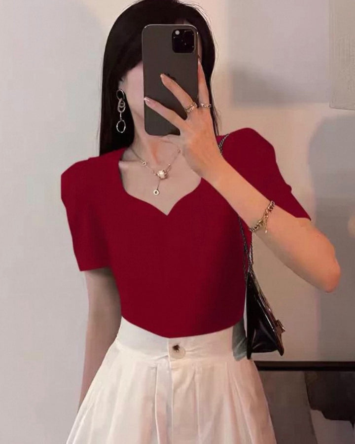 スクエアネックTシャツ（半袖）