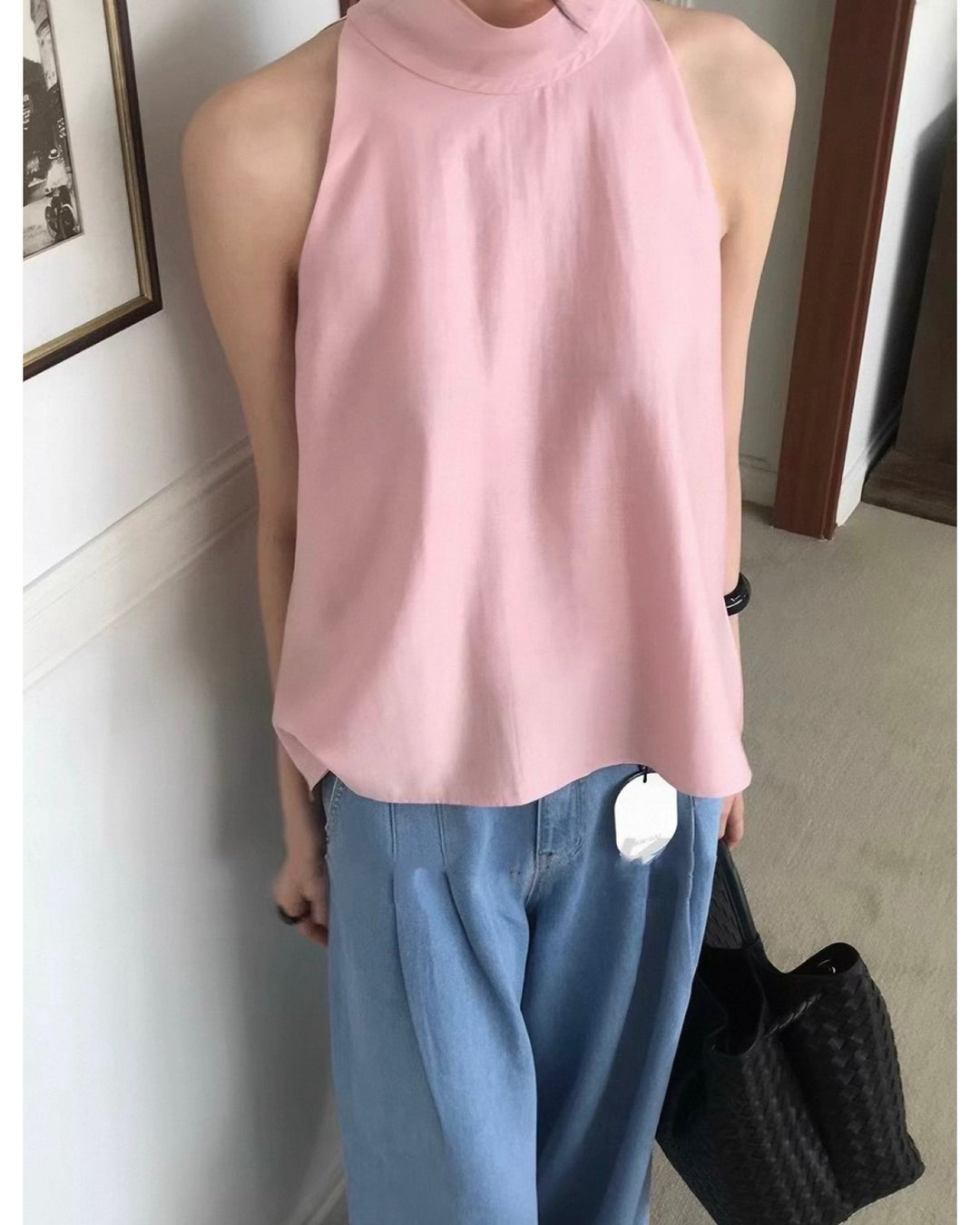 ホルターネックフレアブラウス