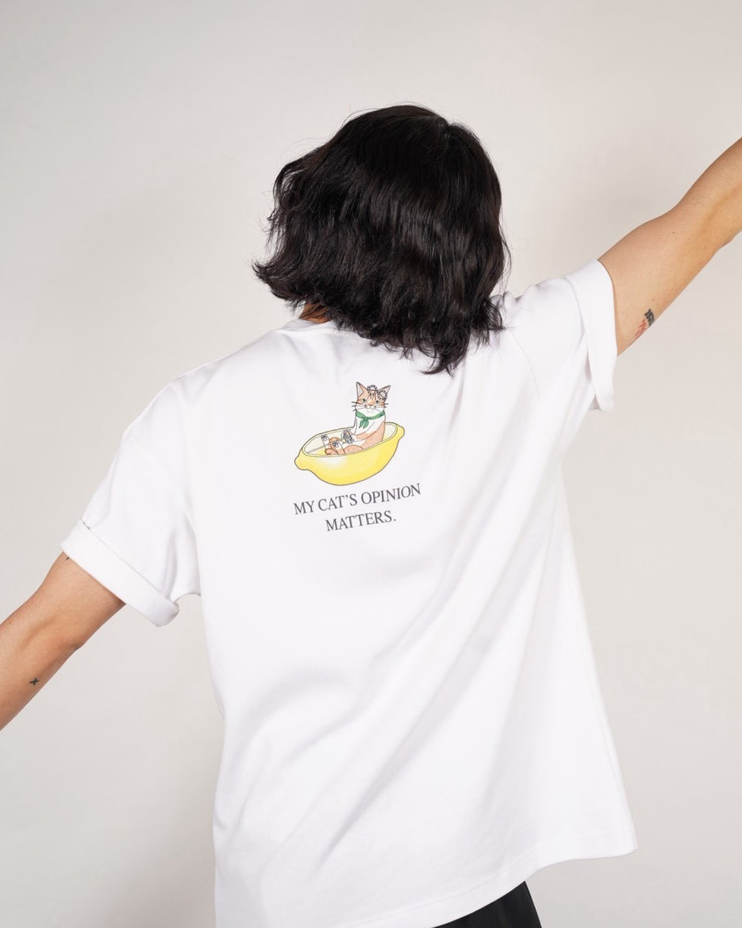 【即日発送】Cat Bath Back Print Tee