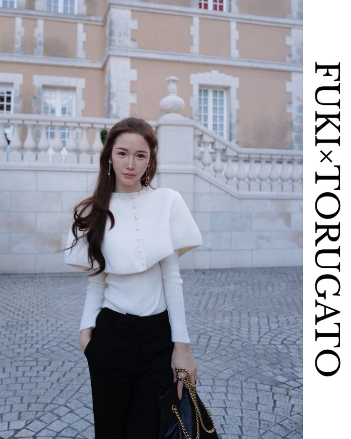 パールケープニットトップス