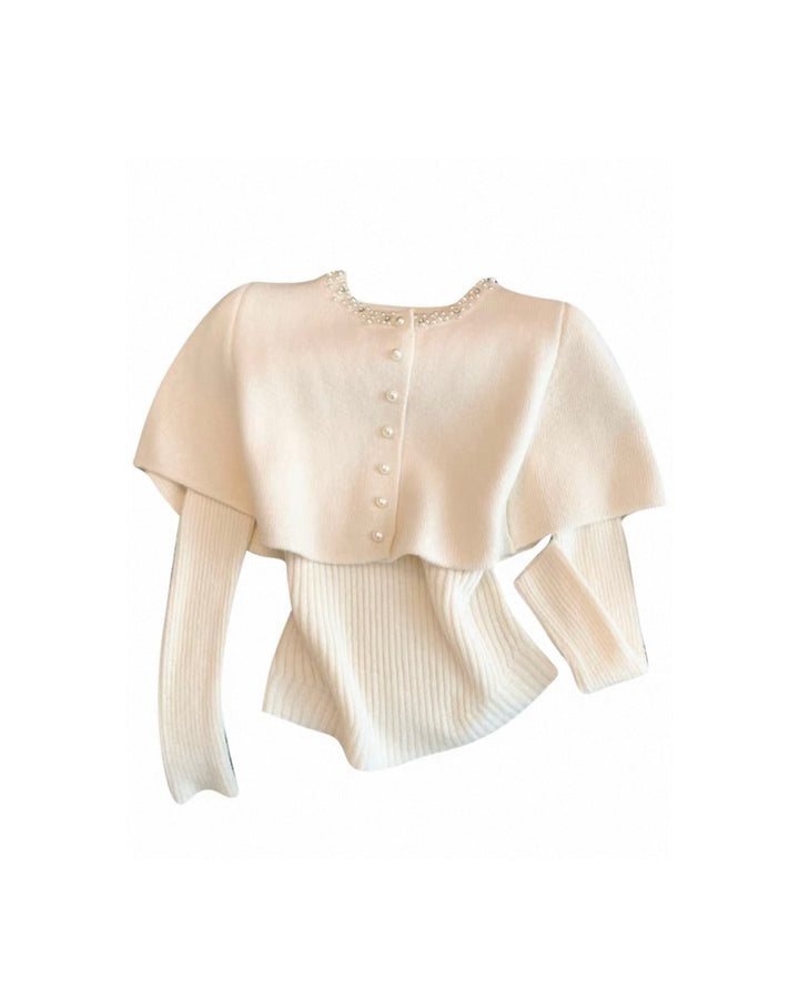 パールケープニットトップス