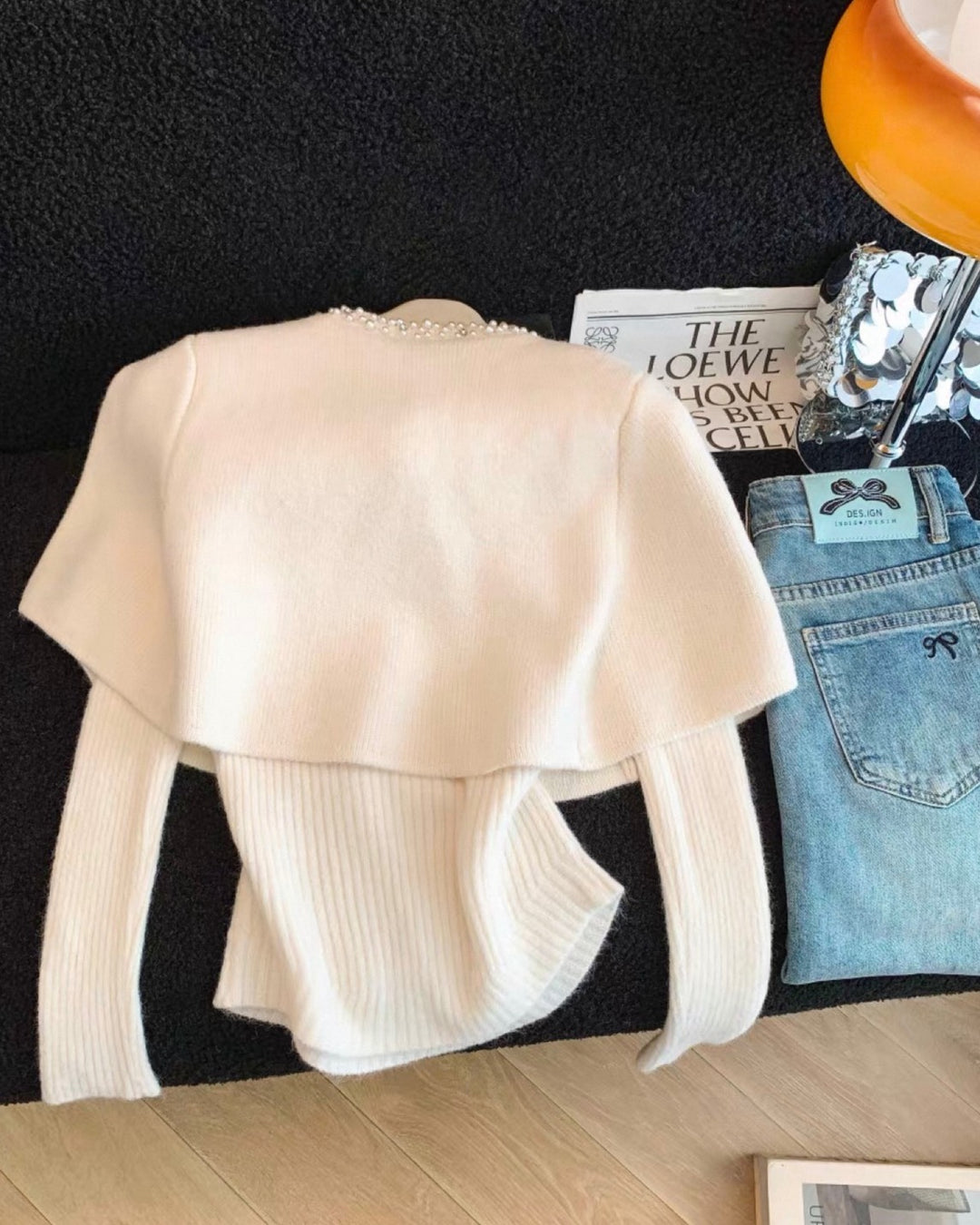 パールケープニットトップス