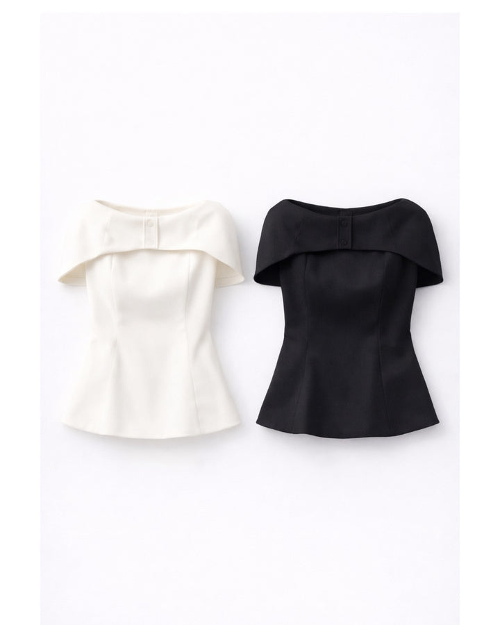 【即日発送】Noir Cape Line Blouse