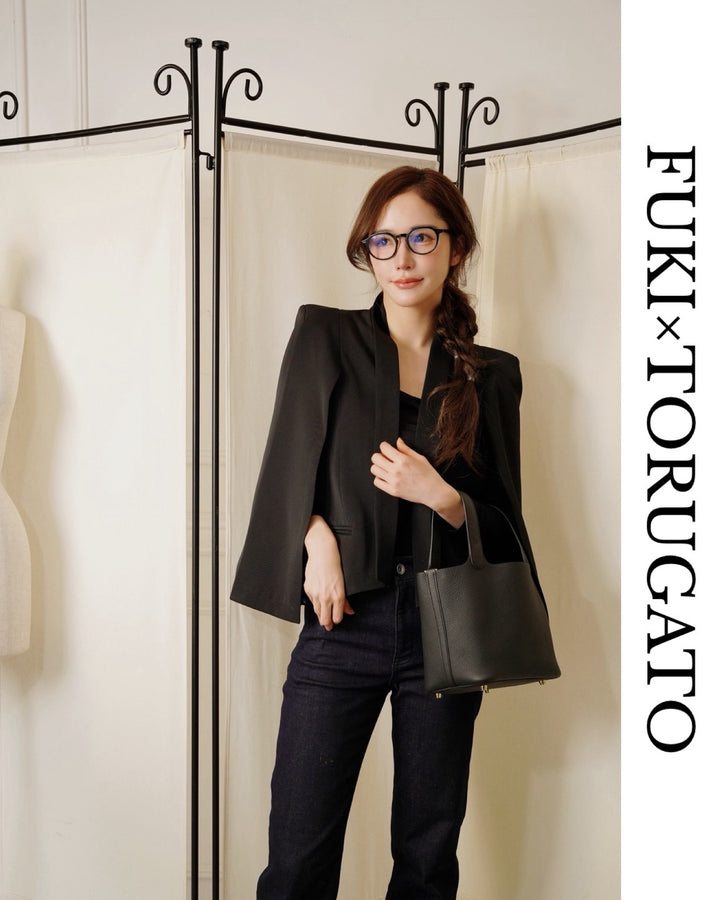 【XS,S,Lブラック/XS,S,Mホワイト即日発送】ケープスリーブジャケット