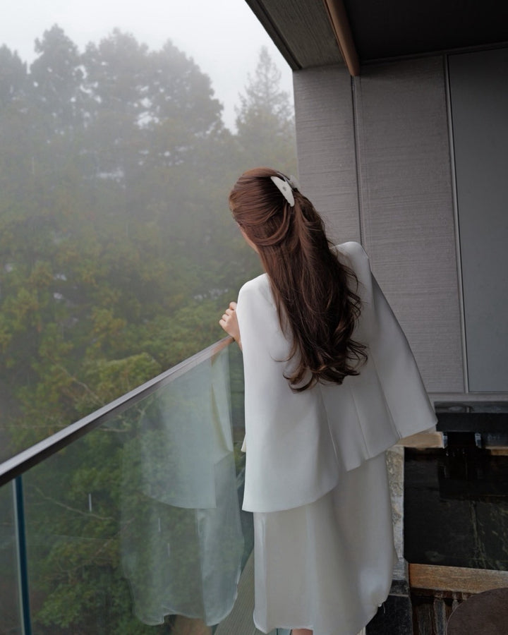 【XS,S,Lブラック/XS,S,Mホワイト即日発送】ケープスリーブジャケット