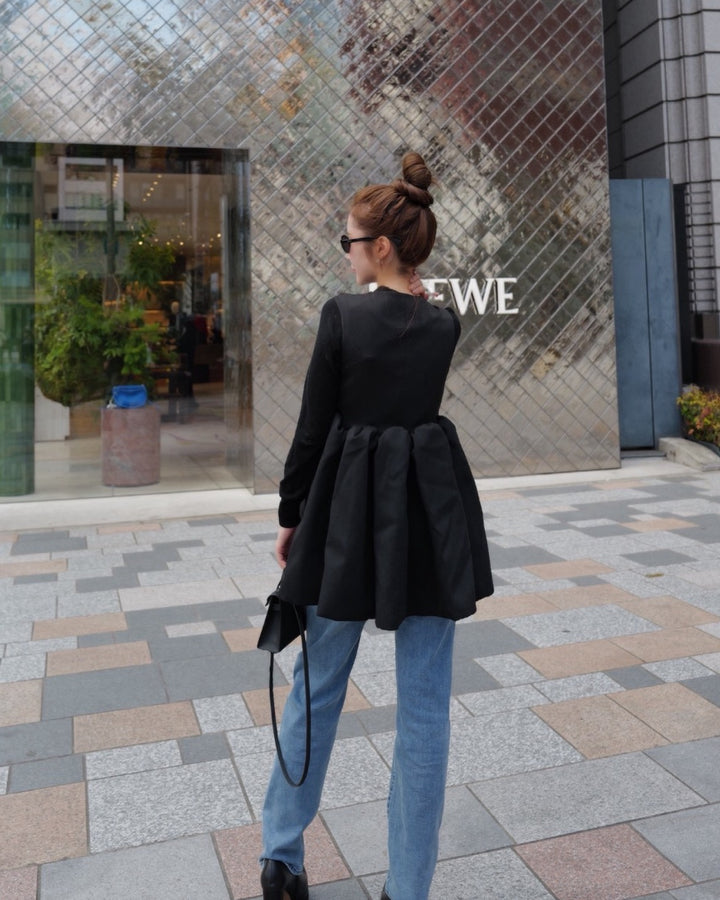 【５月中旬発送】Sleeveless Balloon Peplum Top