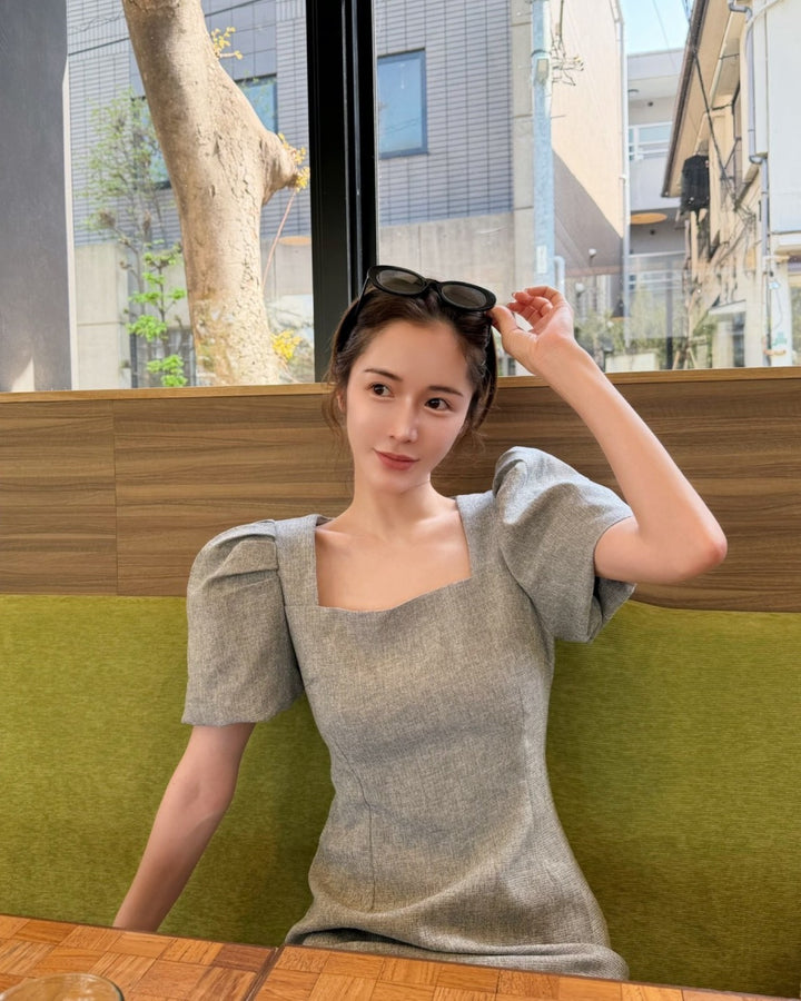 バックリボンツイードワンピース