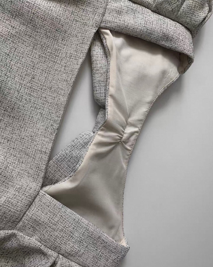 バックリボンツイードワンピース