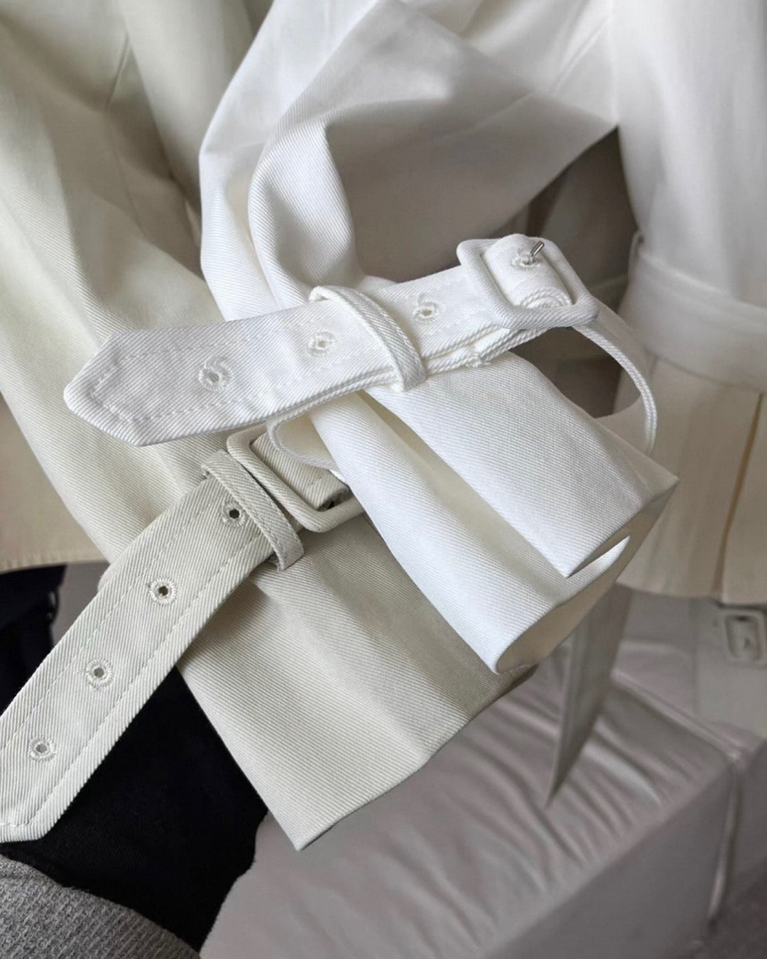 ワイドカラーウエストシェイプジャケット