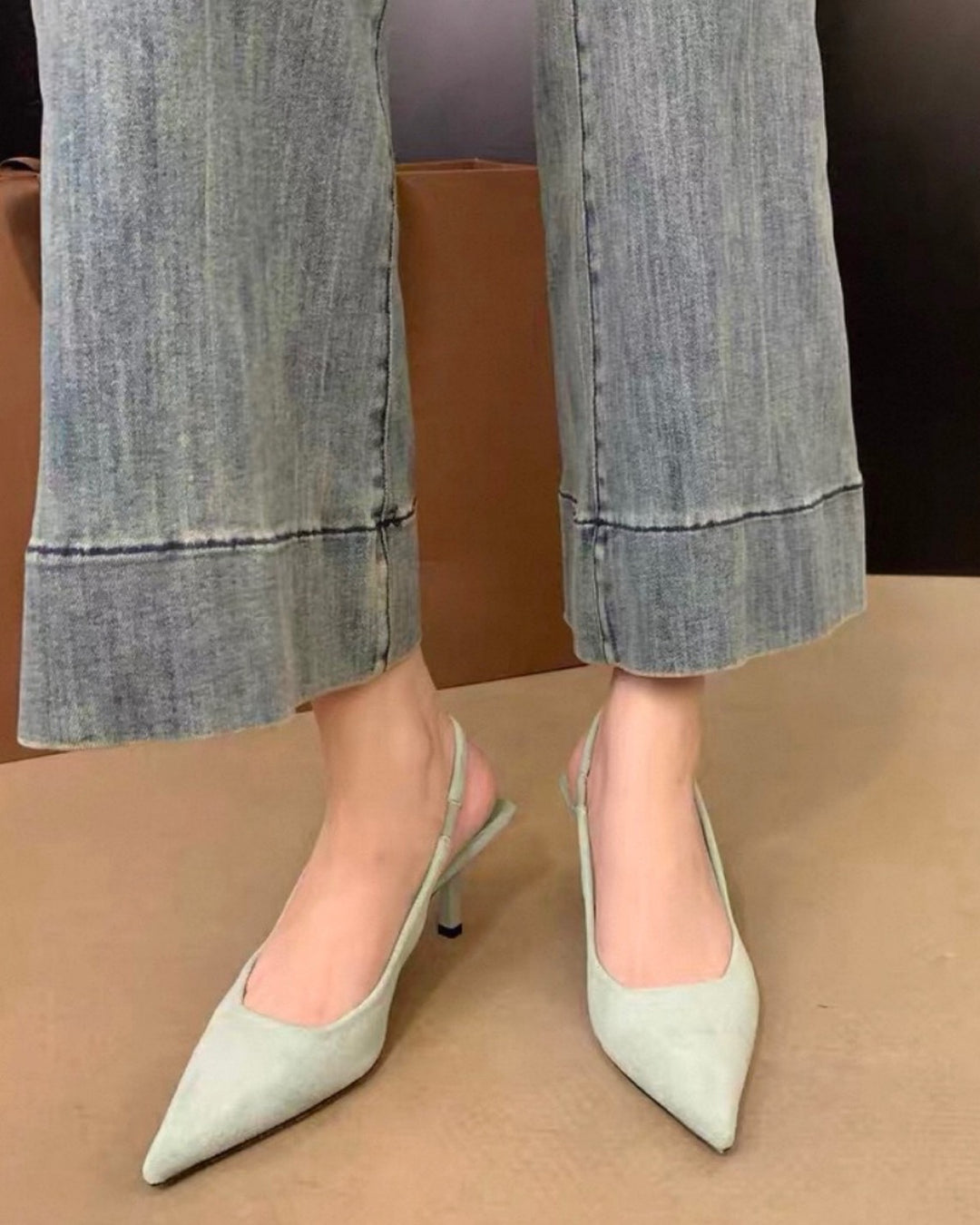 スリムスリングバックパンプス