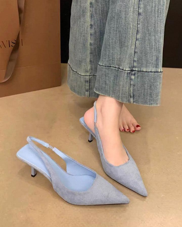 スリムスリングバックパンプス