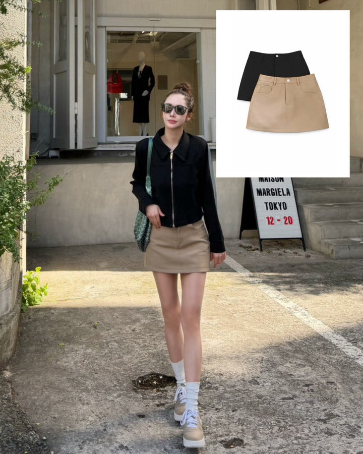 インナー付きフィットミニスカート