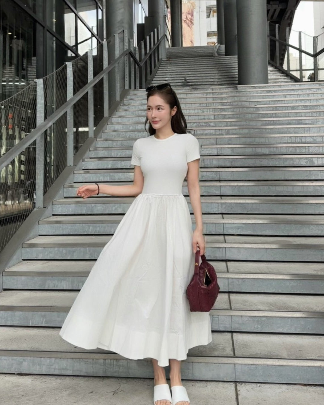 【37ホワイト即日発送】スクエアミュールサンダル