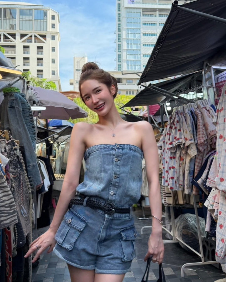 デニムベアオールインワン